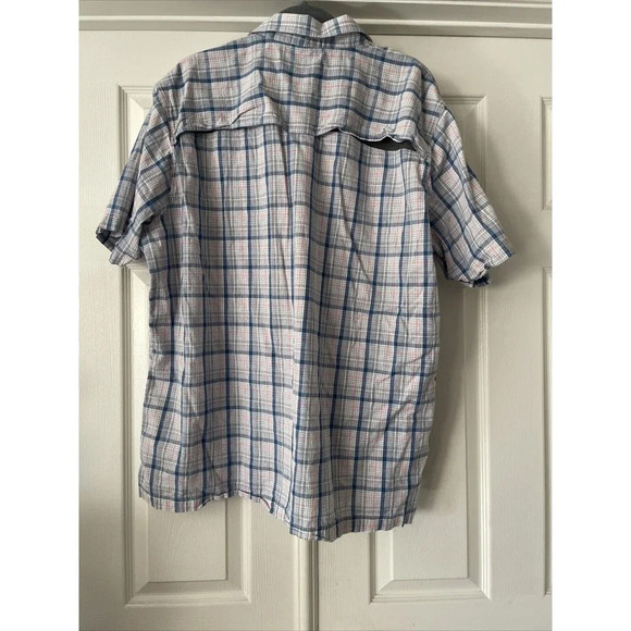 Croft & Barrow Mens Button Up Shirt XXL Plaid Vented Pockets Outdoor Active Fish - Picture 3 of 10